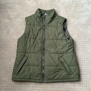 Women’s army green puffer vest Size L